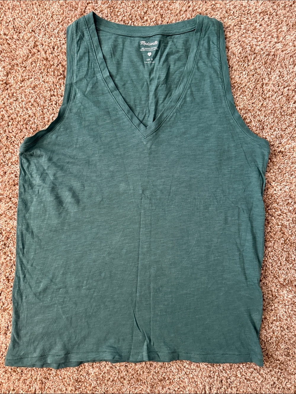 Madewell Teal V-Neck Tank Top